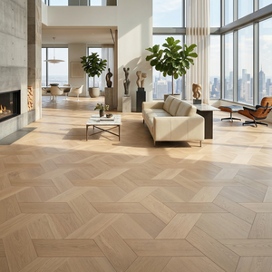 Échantillon Gratuit - 25 Modèles de <span class=keywords><strong>Parquet</strong></span> en Chêne Blanc Ingénierie, Couleur Naturelle Moderne, Résistant à l'Abrasion AC5, Système Clic - Product Image 2