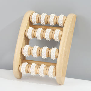 Masseur de pieds en bois de luxe, rouleau pour soulager la douleur des pieds, massage de la neuropathie, épine calcanéenne, fasciite plantaire, couleur naturelle, solide - Product Image 4