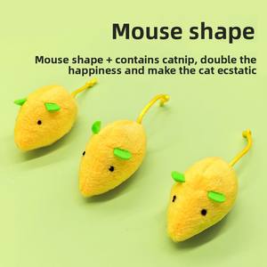 Simpatico Giocattolo per Gatti in Peluche a Forma di Topo in Poliestere Solido con Erba Gatta, Giocattolo da Masticare di Media Grandezza per Gatti, per Uso Interno/Esterno - Product Image 6