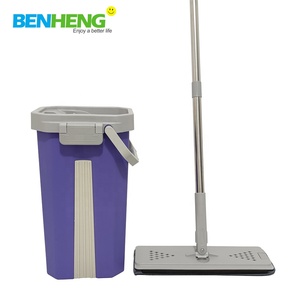 BENHENG Nouveau <span class=keywords><strong>Balai</strong></span> Plat Magique avec Seau, Ensemble de <span class=keywords><strong>Balai</strong></span> pour Nettoyage des Sols Humides et Secs, <span class=keywords><strong>Balai</strong></span> Magique Paresseux - Product Image 2