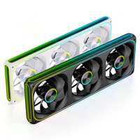 Kit de ventilateurs ARGB inversés 360 mm avec contrôle PWM, ventilateur d'admission inversé 120 mm pour boîtier de jeu panoramique haut de gamme, design esthétique fluide