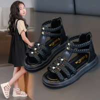 Sandales Filles Tendance Été 2025 à Bout Ouvert | Style Princesse Bébé Romain | Semelle Souple Antidérapante en PVC | Parfaites pour Fête et Tenue Décontractée