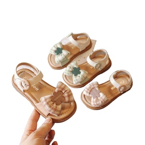 Sandalias para Niñas con Lazo de Encaje, Zapatos para Caminar con Suela Suave, Sandalias Planas para Niños y Niñas - Product Image 1
