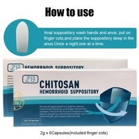 6 Pièces/Boîte ZB CHITOSAN Suppositoire pour Hémorroïdes Douleur Hémorroïdaire Fissure Anale Gel Bactériostatique