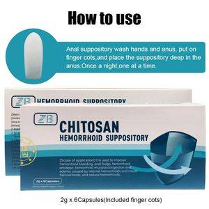 6 unids/caja ZB CHITOSAN supositorio <span class=keywords><strong>para</strong></span> <span class=keywords><strong>hemorroides</strong></span> dolor de <span class=keywords><strong>hemorroides</strong></span> fisura Anal Gel bacteriostático - Product Image 5