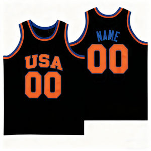 Jersey Basket Kustom Bordir Berkualitas Tinggi Gaya New York USA Bahan Mesh Polyester Seragam Olahraga Latihan Jalanan - Product Image 2