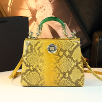 Sac à main de luxe à motif peau de serpent, style chinois vintage, avec poignée en jade, sac à bandoulière élégant à imprimé python pour femme