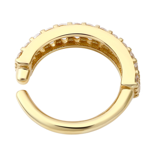 Eternal Metal 14K oro sólido <span class=keywords><strong>doble</strong></span> 5A CZ incrustaciones hacia adelante oreja y nariz aro ombligo y <span class=keywords><strong>labio</strong></span> <span class=keywords><strong>Piercing</strong></span> anillo sin costuras joyería - Product Image 2