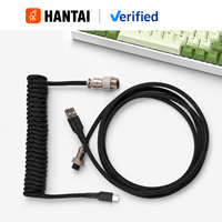 Câble USB-A vers USB-C enroulé coloré, design pastel, connecteur métallique détachable pour claviers de jeu