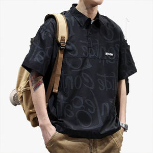 Polo à manches courtes pour homme, tendance, marque tendance, design ample, style de niche, haut de gamme, polyvalent, polo T-shirt - Product Image 1