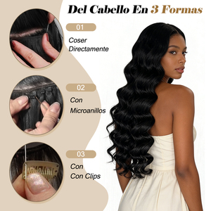 Extensiones de Cabello Humano Virgen 100% Natural, Ondulado Profundo, Sin Procesar, en Paquetes de 12, 20 y 26 Pulgadas, Color Negro Natural, Sin Caída - Product Image 3