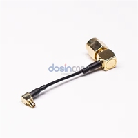 Connecteur SMA mâle vers MMCX angulaire avec câble coaxial RG174 50 ohms 6 GHz
