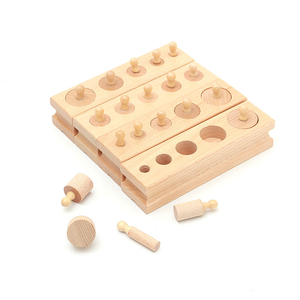 Montessori de madera juguetes de madera didácticos y educativos para los niños cilindro hembra juguete bebé de la práctica del d - Product Image 3