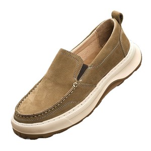 Mocassins en cuir pour hommes, bout rond, à enfiler, respirants, semelle intermédiaire en EVA, semelle extérieure en caoutchouc, doublure en cuir véritable - Product Image 4