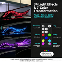 7 LED RGB pour toit de voiture, 34 effets dynamiques, style gamer, décoration extérieure, télécommande, étanche, universel, sans perçage