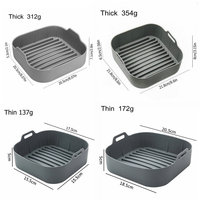 Yuye Logo personnalisé, Doublures en silicone pour friteuse à air chaud, réutilisables, épaisses/fines, de 7,5, 8 et 8,5 pouces, pour plats carrés et moules de cuisson