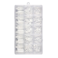 Faux ongles d'orteils carrés français en plastique, blanc pur, à pois, pré-dessinés, couvrance totale, 150 pièces, patchs pour ongles d'orteils, manucure estivale