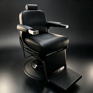 Fauteuil de Barbier Noir Hydraulique, Chaise de Coiffure Réglable et Inclinable pour Salon de Coiffure - Product Image 5