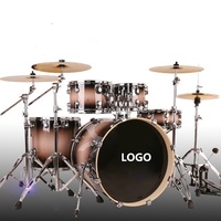 Ensemble de batterie acoustique en métal 5 pièces professionnel, pliable et réglable, avec cymbales, pour performance scénique - Vente en gros