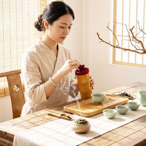<b>Bamboo</b> Tea Canister Gift Set With <b>Bamboo</b> Lid Storage <b>Container</b> For Tea Packaging Craft Gift Use - Product Image 1