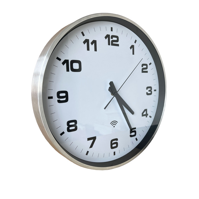 Analog WiFi Synchronized Wall Watch Clock, for School Aluminum Case