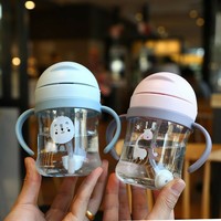 Biberon d'apprentissage pour enfants avec poignée amovible, 250 ml, facile à nettoyer, durable, pour bébés, coloris aléatoires