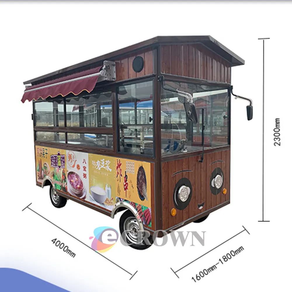 Customize electrocar For mall showcase shop design cafe/coffee trolley cabinet