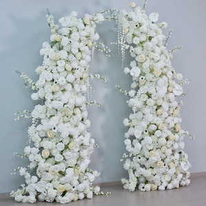 IMUWEN Bunga Sutra Buatan untuk Latar Belakang Fotografi Pernikahan, Gapura Putih, Dekorasi Seni Floral Buatan Tangan DIY - Product Image 4