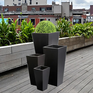 Grand bac à plantes carré en acier Corten rouillé, écologique, pour intérieur/extérieur, bac décoratif en forme de cube pour patio, balcon, jardin, centre commercial - Product Image 2