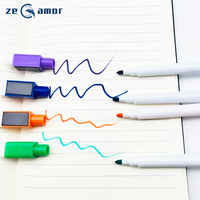 Zeamor Marqueur humide effaçable promotionnel avec logo personnalisé Essuyer à sec Pointe fine Stylo tableau blanc magnétique