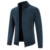 Özel Logo Tasarımlı Kışlık 3D Desenli Balıkçı Yaka Kardigan Ceket İşlemeli Erkek Slim Fit Polyester/Pamuk Örme Kazak