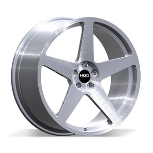 ล้อแม็กซ์อะลูมิเนียมน้ำหนักเบาแบบห้าก้าน ขัดเงาสีเงิน ดีไซน์เว้า สำหรับ<span class=keywords><strong>รถ</strong></span>แข่ง คุณภาพสูง ผลิตด้วยเครื่อง CNC - Product Image 1