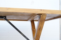 Table de ferme en bois de pin de couleur antique, style moderne, pour mariage, parc, hôtel, pliable, taille personnalisée