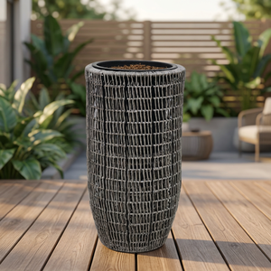 Maceta de Alta Calidad para Plantas, Tejida, de Plástico y Ratán con Marco de Hierro, Resistente a la Intemperie, Duradera, para Jardín, Patio, Decoración del Hogar - Product Image 2