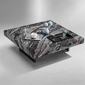 Mesa de Centro Moderna de Lujo, Cuadrada, de Mármol, Geométrica, para Sala de Estar, con Bandeja Empotrada - Product Image 2