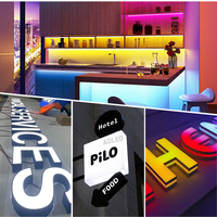 Pita piksel LED yang dapat diprogram, lampu Strip Led Zigzag bentuk S fleksibel dapat ditekuk 60LED/m 8mm RGBIC 5050 WS2815 untuk tanda Bisnis