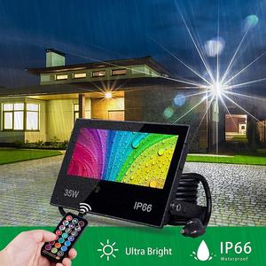 كشاف إضاءة LED خارجي بقوة 30 واط متعدد الألوان مع تحكم عن بعد وذاكرة وتوقيت و4 أوضاع مقاوم للماء IP66 للحفلات - Product Image 2