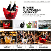 Seau à glace à champagne avec logo personnalisé, lumières LED, seau à glace à vin de qualité supérieure avec lumières LED, refroidisseur à champagne en plastique