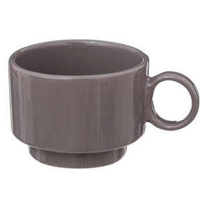 ENSEMBLE DE 4 Tasses avec poignée en grès, ligne rétro, 10 cl, gris - Product Image 1