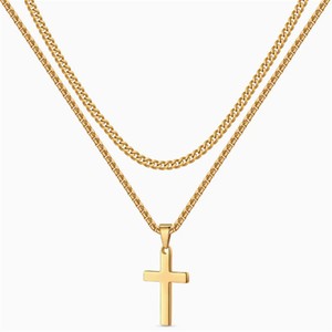 Stainless Steel <b>Cross</b> Pendant Necklace Unisex Minimalist Fashion Jewelry Gift - Product Image 4