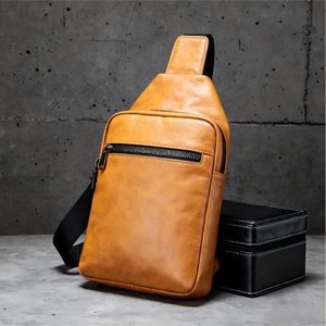 Nhà Sản Xuất Tùy Chỉnh Handmade <span class=keywords><strong>Buffalo</strong></span> Da Đa Năng Du Lịch Đi Bộ Đường Dài Crossbody Ngực Ba Lô Với Có Thể Điều Chỉnh Dây Đeo Vai - Product Image 3