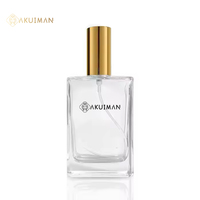 Bouteilles de parfum vides en verre carré de haute qualité 10ml 15ml 30ml 50ml 100ml avec pulvérisateur à pompe Échantillon gratuit disponible