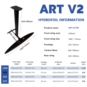 ชุดไฮโดรฟอยล์ ART V2 999 คาร์บอนฟอยล์ ระบบเซิร์ฟฟอยล์ ประสิทธิภาพการเลื่อนไหลความเร็วสูง ชุดวิงฟอยล์ ควบคุมได้เสถียร - Product Image 2