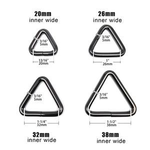 Bolso de mano de Metal de alta calidad de 20mm, 25mm, 32mm y 38mm, correa de cuero, correa para Collar de perro, cadena <span class=keywords><strong>Web</strong></span> O de anillo triangular, cierre de hebilla DIY - Product Image 6