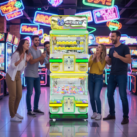 Naughty Dog JPJ-CWG7 Machine à poupées électronique multi-matériaux bois-métal pour quatre joueurs avec accepteur de billets, garantie 1 an pour centres d'amusement
