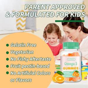 OEM Omega 3 Fish Oil Gummies <span class=keywords><strong>DHA</strong></span> Vitamin <span class=keywords><strong>Supplement</strong></span> untuk Semua Usia Mendukung Daya Ingat Otak Bebas Gluten Alami Kelas Makanan 2 Gummies - Product Image 2