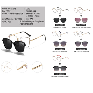 Phụ nữ sang trọng TR90 + kim loại 1 trong 1 clip trên xu hướng Cat Eye kính khung Eyewear với Magnetic Clip-on với ống kính phân cực - Product Image 6