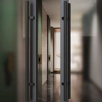 Poignée de porte en verre en acier inoxydable doré brossé Simple American B002, 1200 mm, pour hôtels, portes en bois massif encadrées, entrées