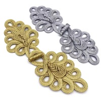 Boutons de fermeture en forme de gros pipa doré Offre Spéciale boutons de fermeture de grenouille à nœud chinois bouton de tissage de tissu de vêtement