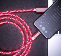 Clignotant visible LED coulant câble led charge rapide câbles usb c données usb micro/8pin fil